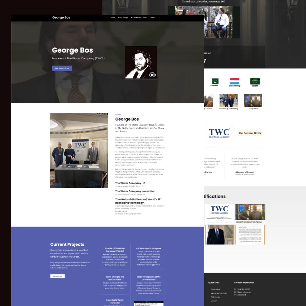 George Bos website design project