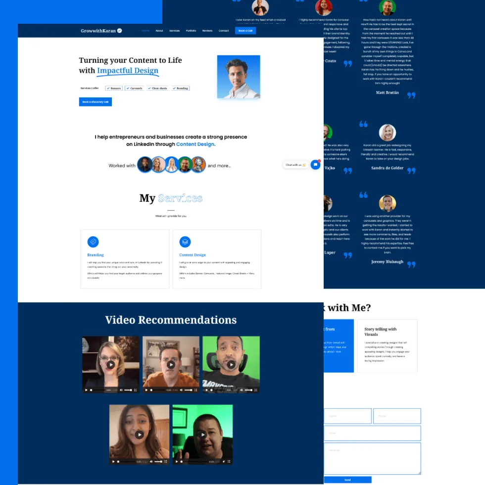 Grow With Karan website design project