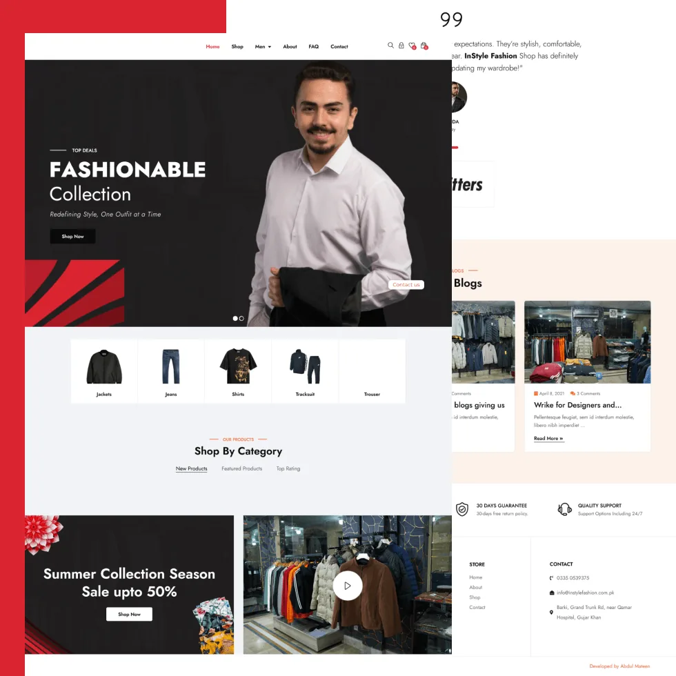 InStyle Fashion website design project