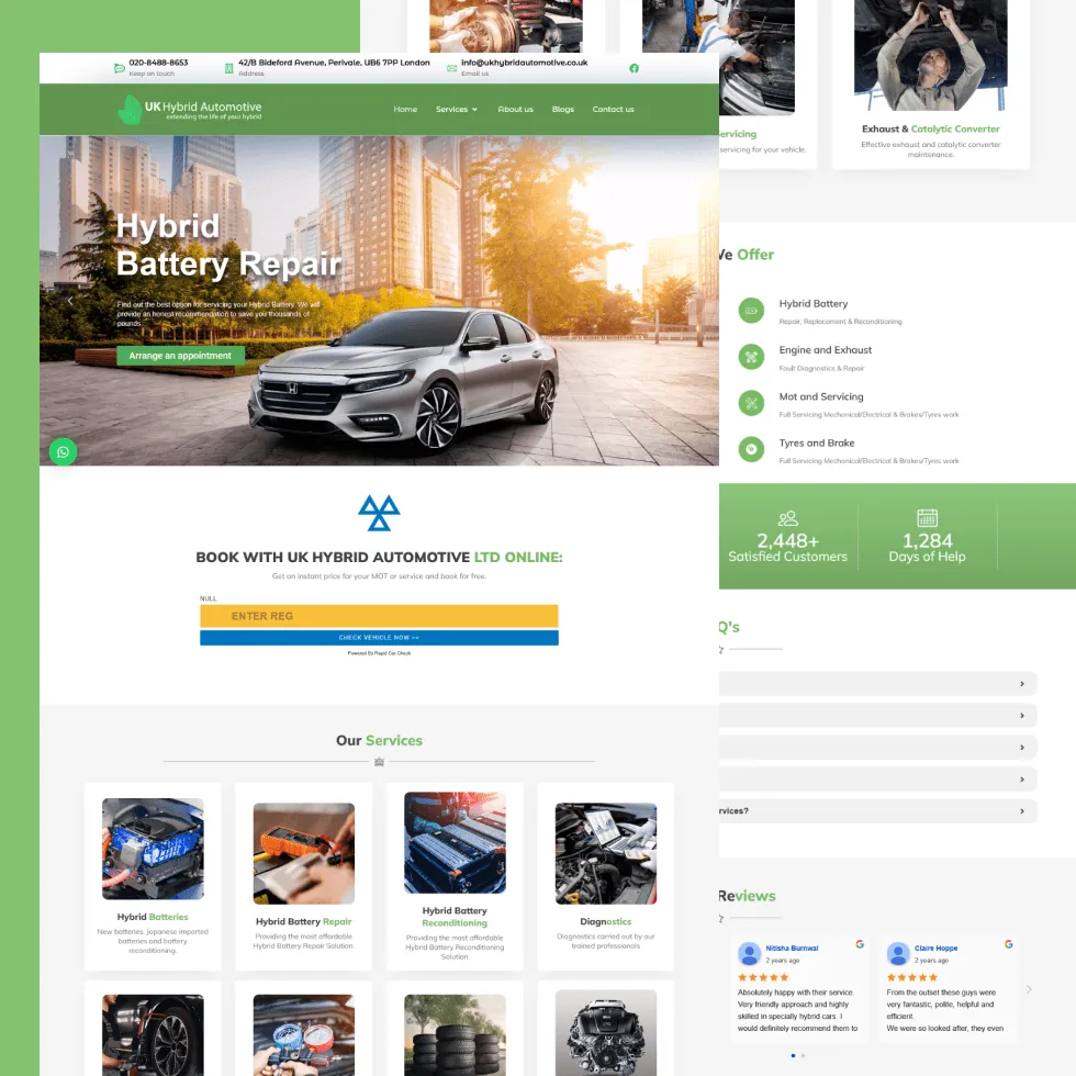 UK Hybrid Automotive website design project