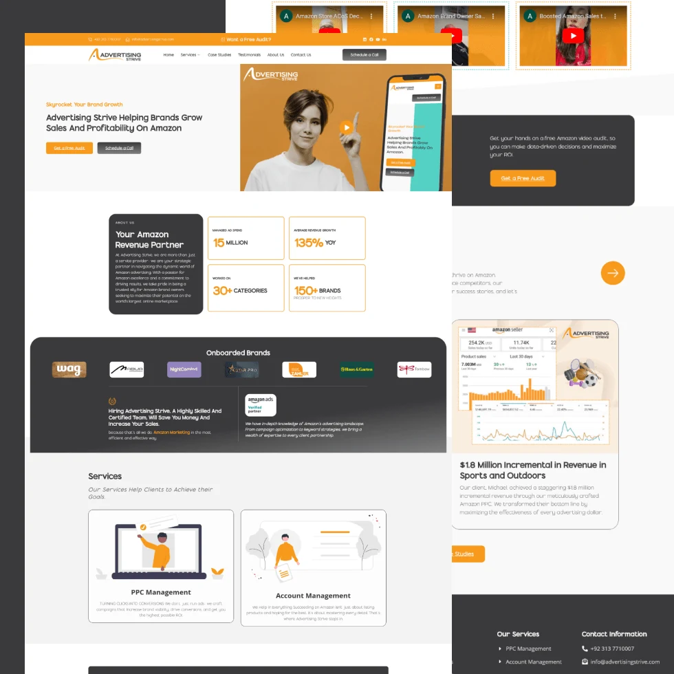 Advertising Thrive website design project