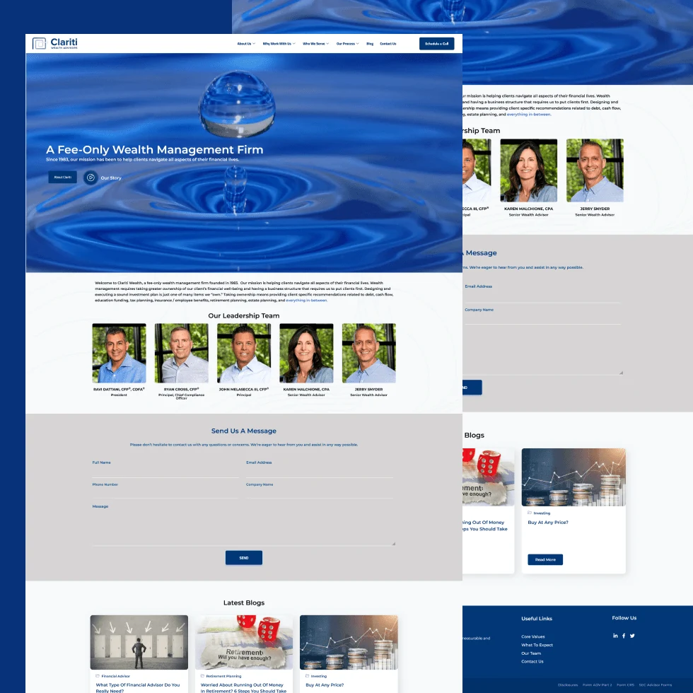 Clariti Wealth website design project