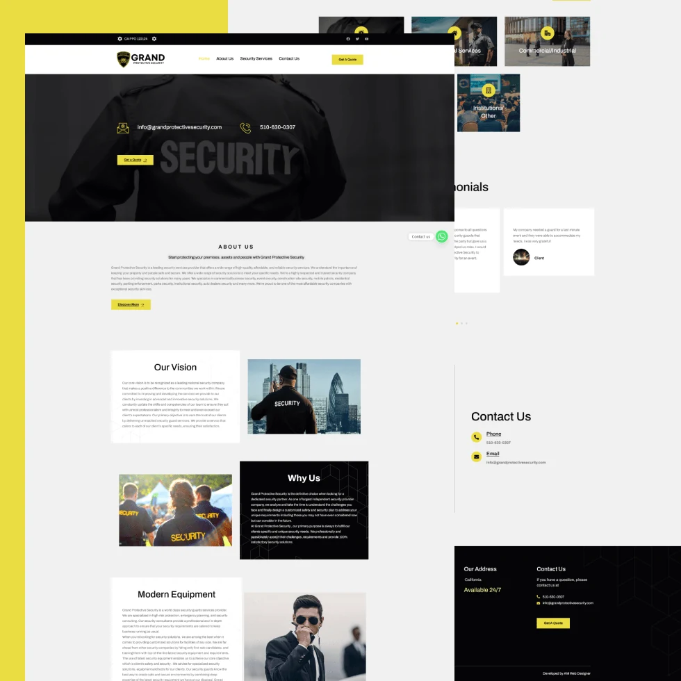 Grand Protective Security website design project