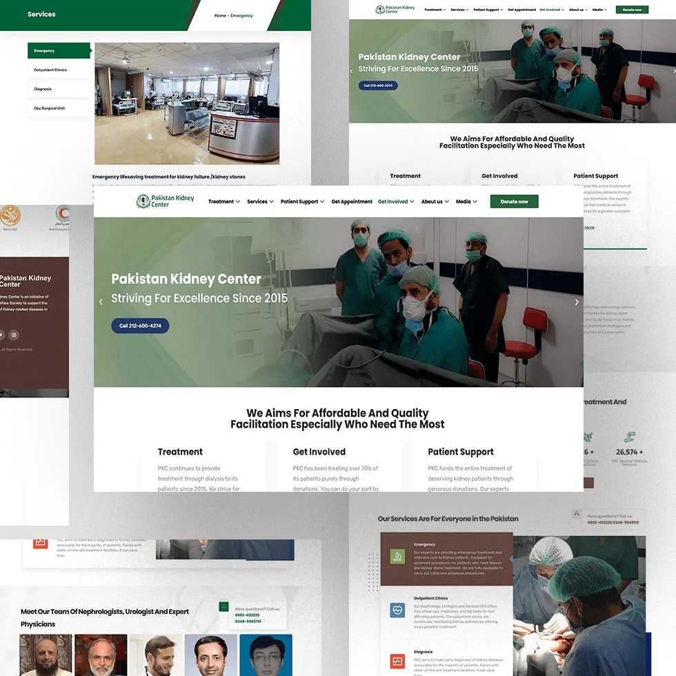 Pakistan Kidney Center website design project
