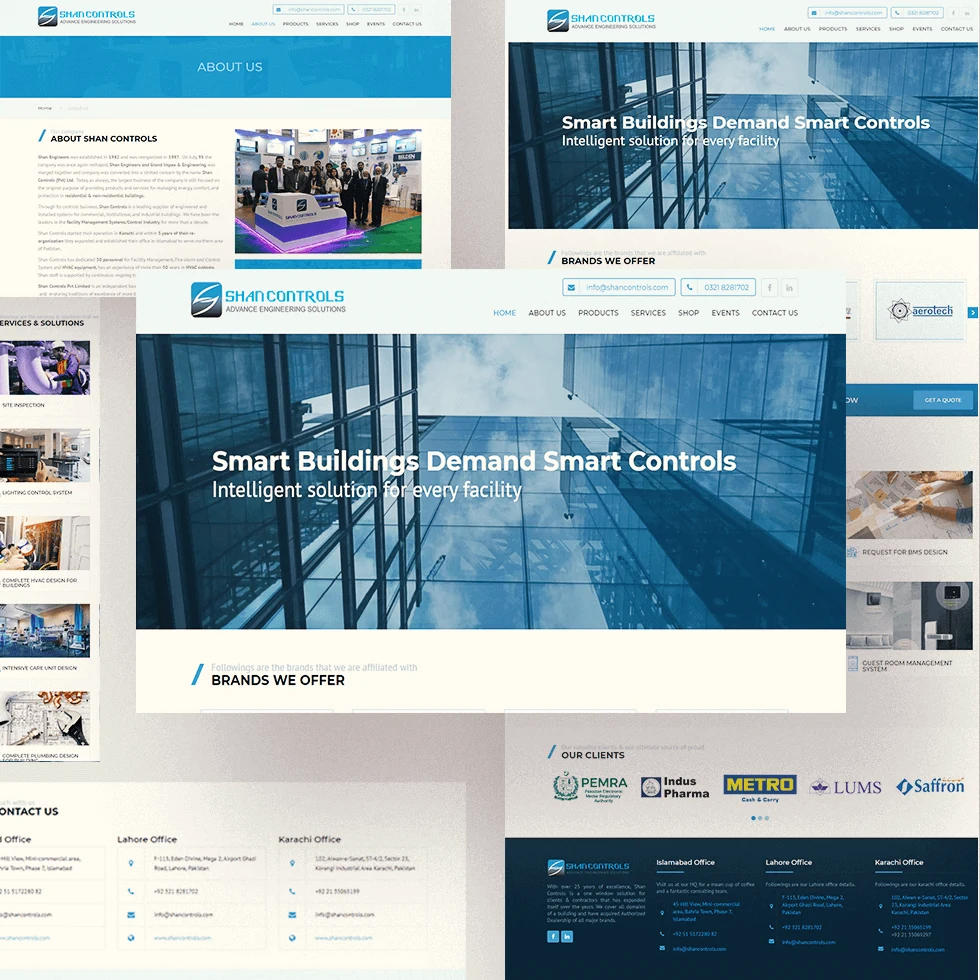 Shan Controls website design project