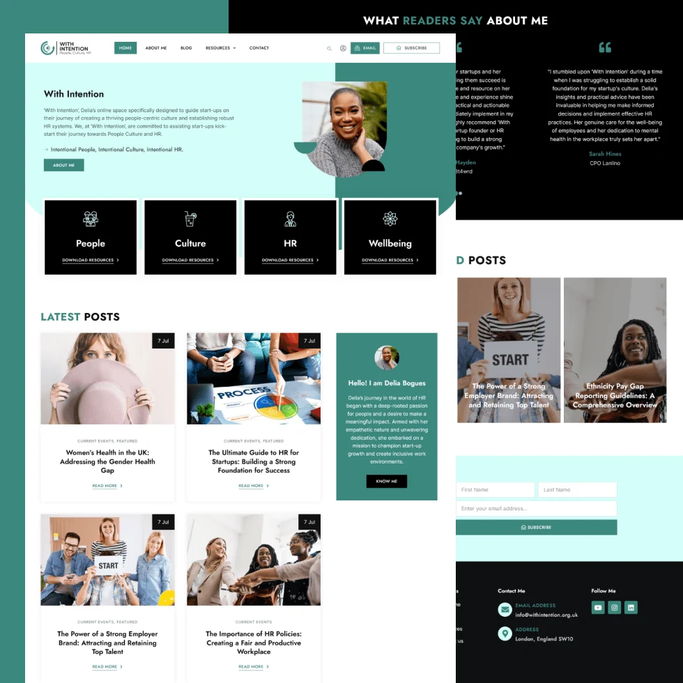 With Intention website design project