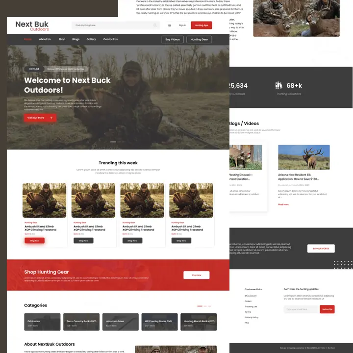 Bulk Outdoor UI/UX design project preview, responsive website and interface mockup