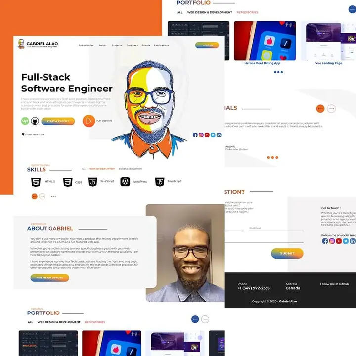 Gabriel Alao UI/UX design project preview, responsive website and interface mockup