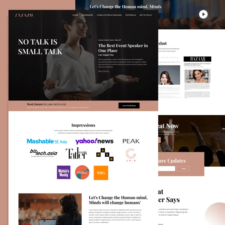 ZaZaZu UI/UX design project preview, responsive website and interface mockup